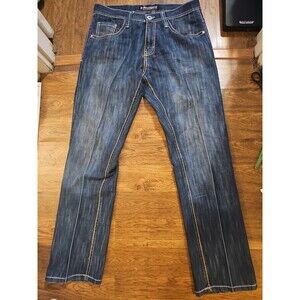VTG Y2K Southpole Blue Denim Stonewashed Jeans 36x32 Thick Stitch Embroidered